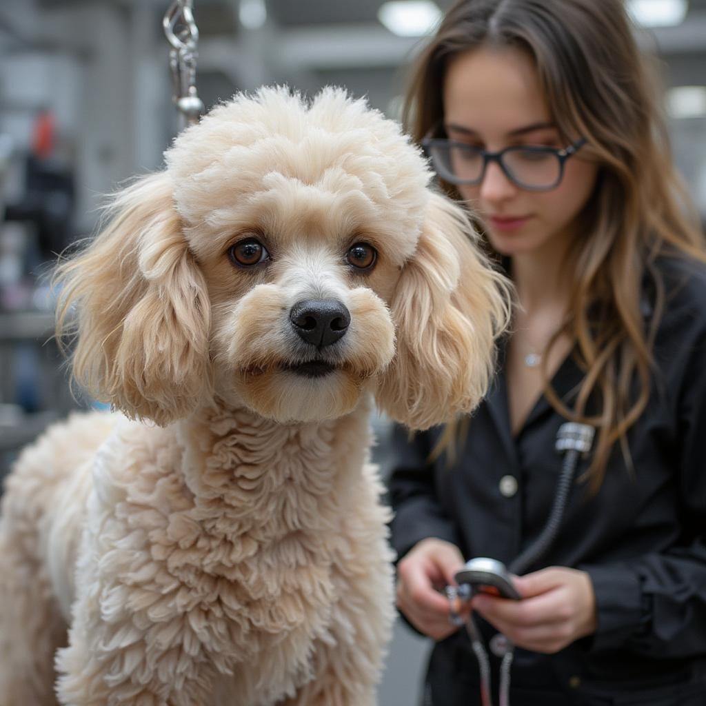 Cắt tỉa lông cho chó Poodle tại tiệm grooming