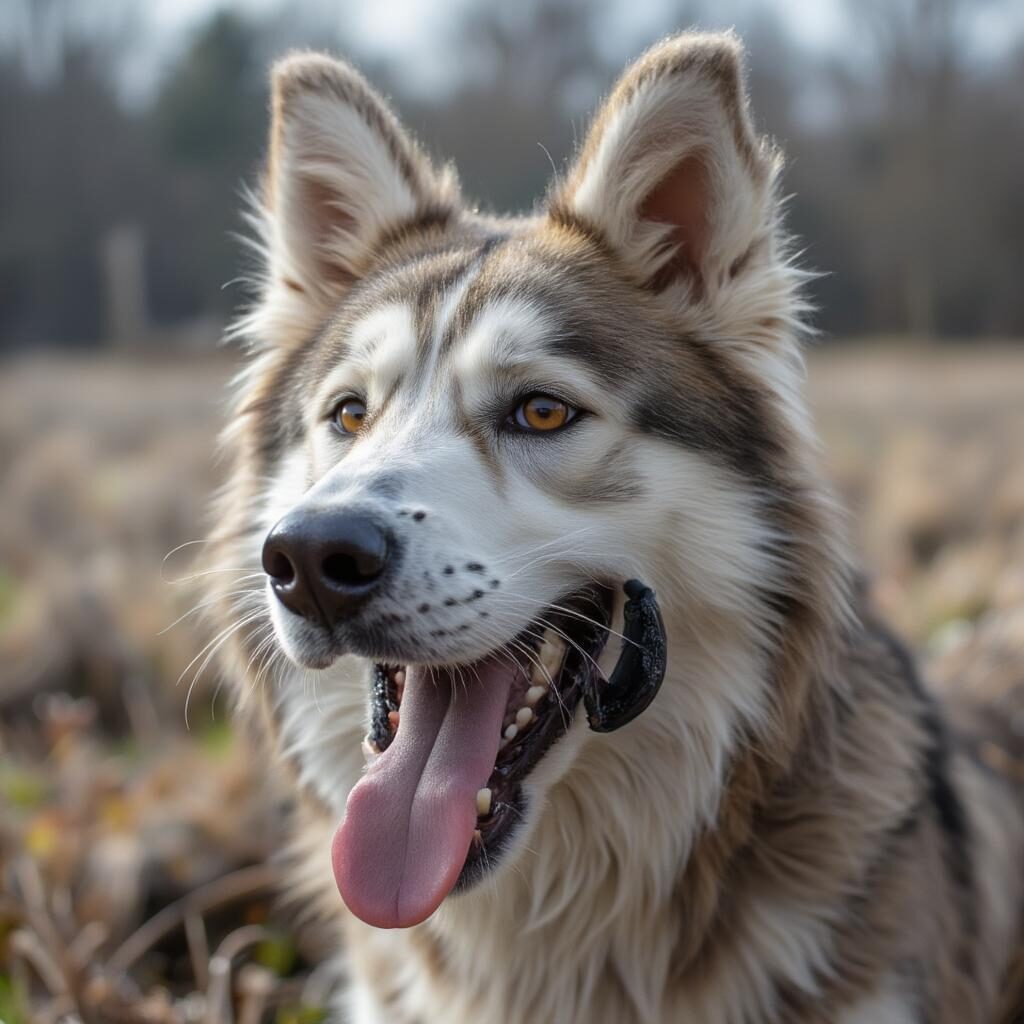 Chải lông cho chó Husky thường xuyên bằng lược chuyên dụng.