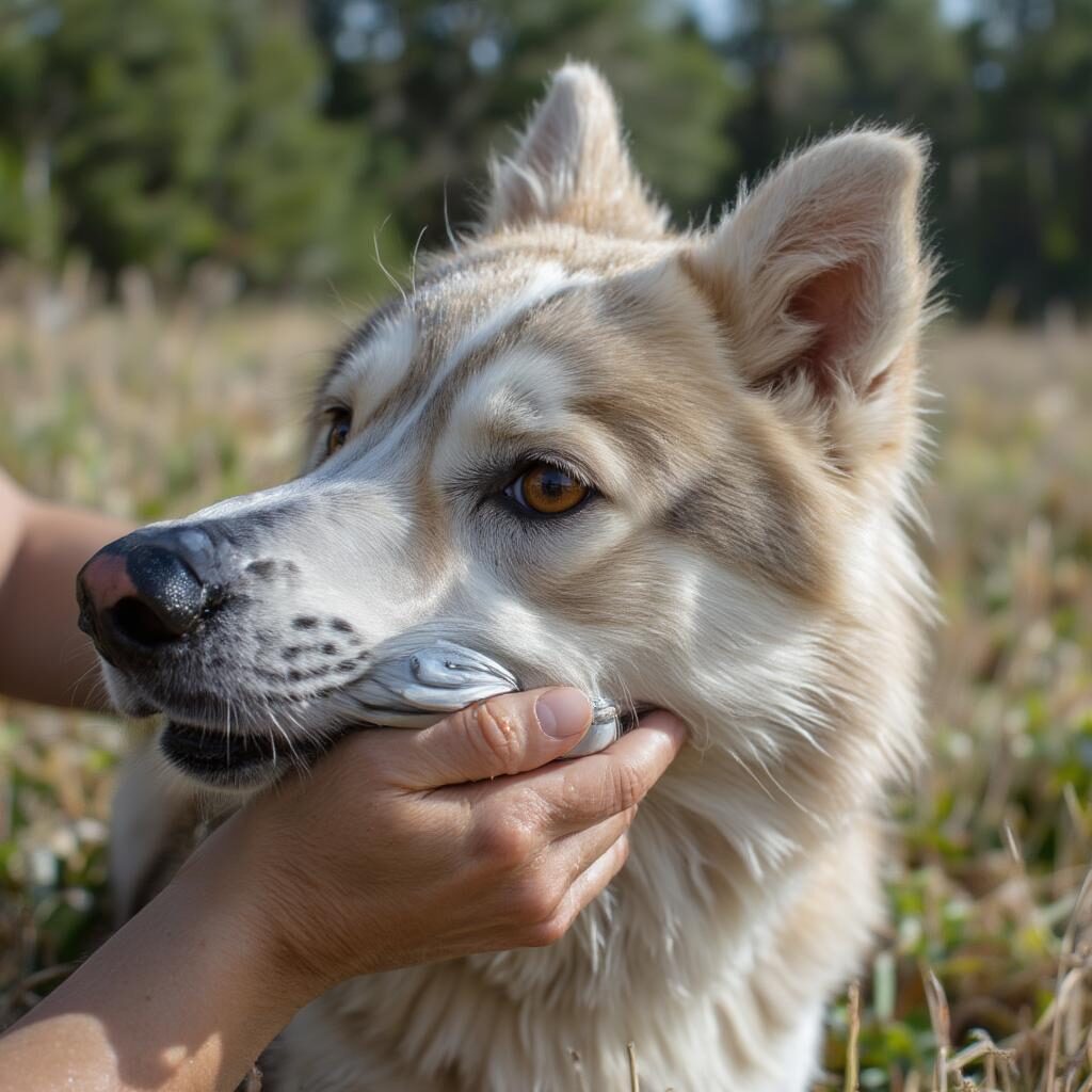 Chăm sóc chó Husky sau khi cạo lông bằng cách che chắn khỏi ánh nắng mặt trời.