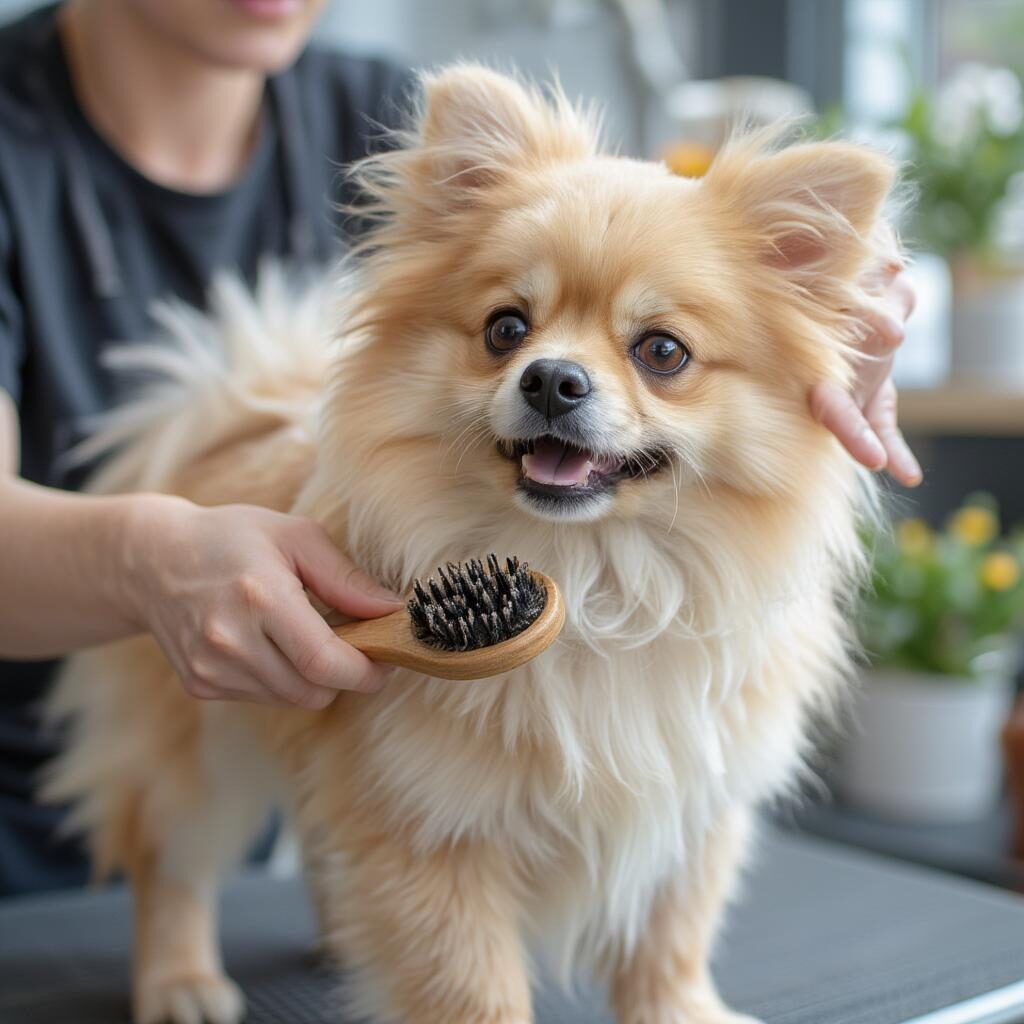 Chó Phốc Sóc Được Chải Lông