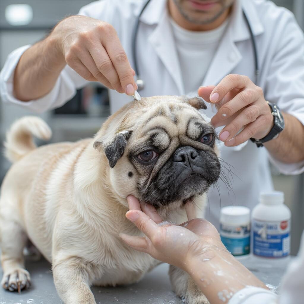 Cách điều trị viêm da cho chó Pug: Thuốc, vệ sinh da, dinh dưỡng