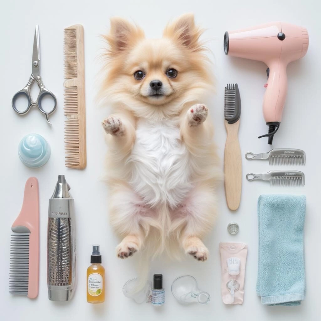 Chuẩn bị dụng cụ cắt lông cho chó Phốc Sóc