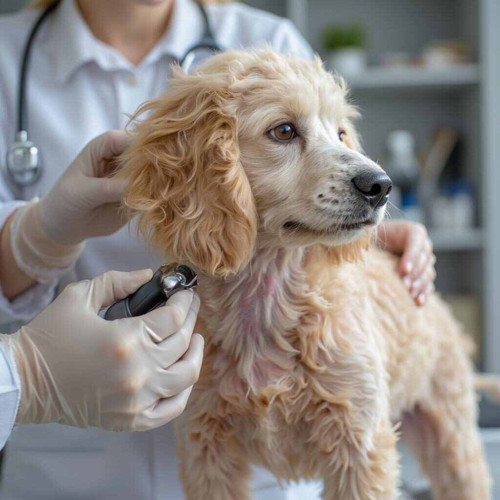 Điều trị viêm da cho chó Poodle