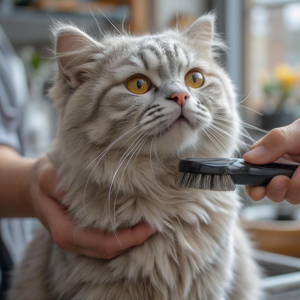 Mèo Anh lông ngắn được chải chuốt